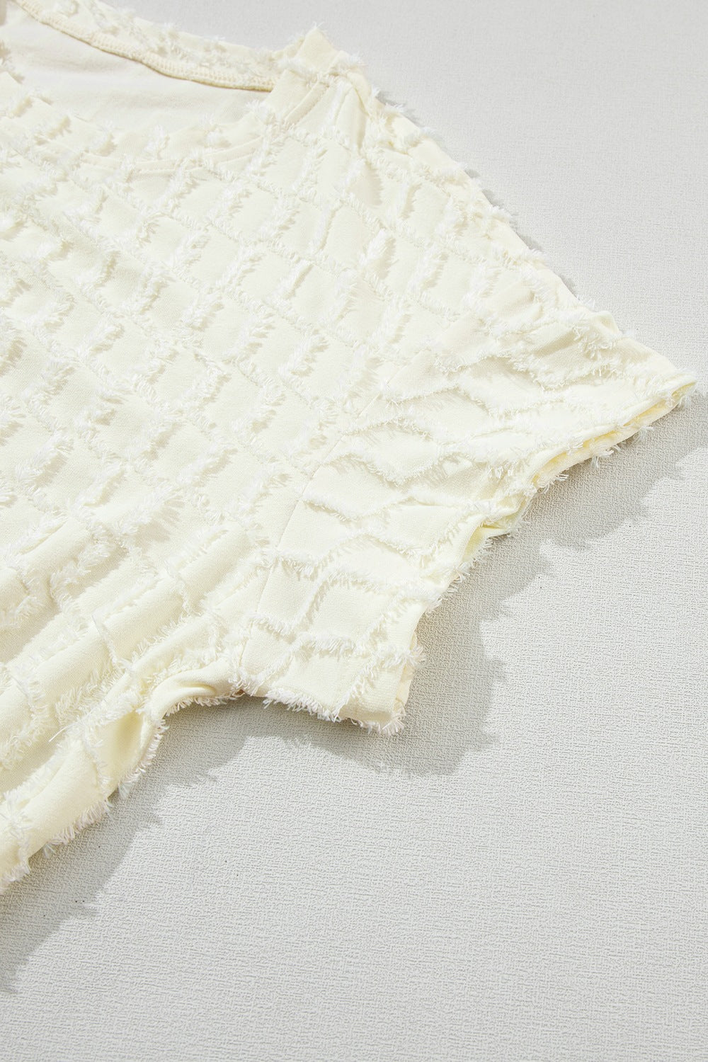 Textured Round Neck Top and Pants Set.
