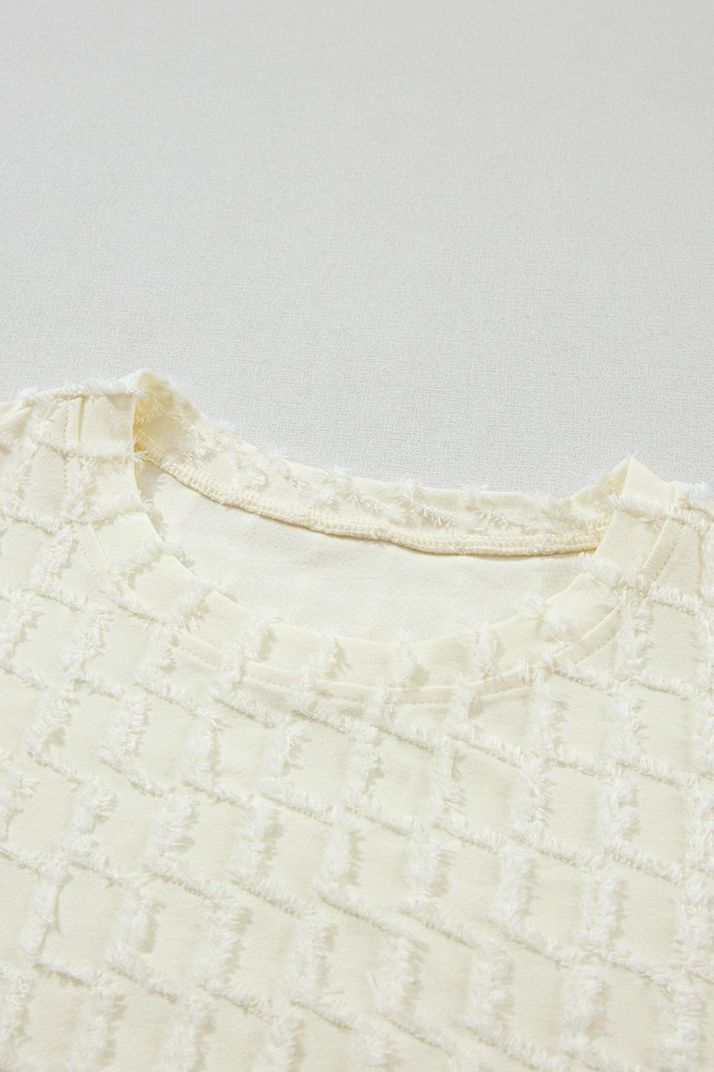 Textured Round Neck Top and Pants Set.