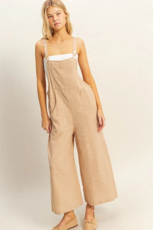 Textured Wide Leg Overall
