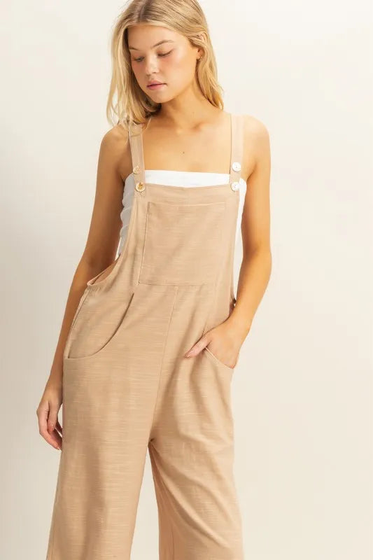 Textured Wide Leg Overall