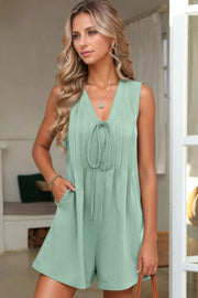 Printed V-Neck Wide Leg Jumpsuit with Belt.