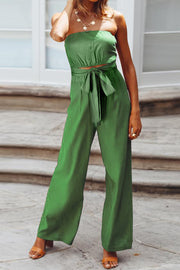 Frill Smocked Wide Leg Jumpsuit.