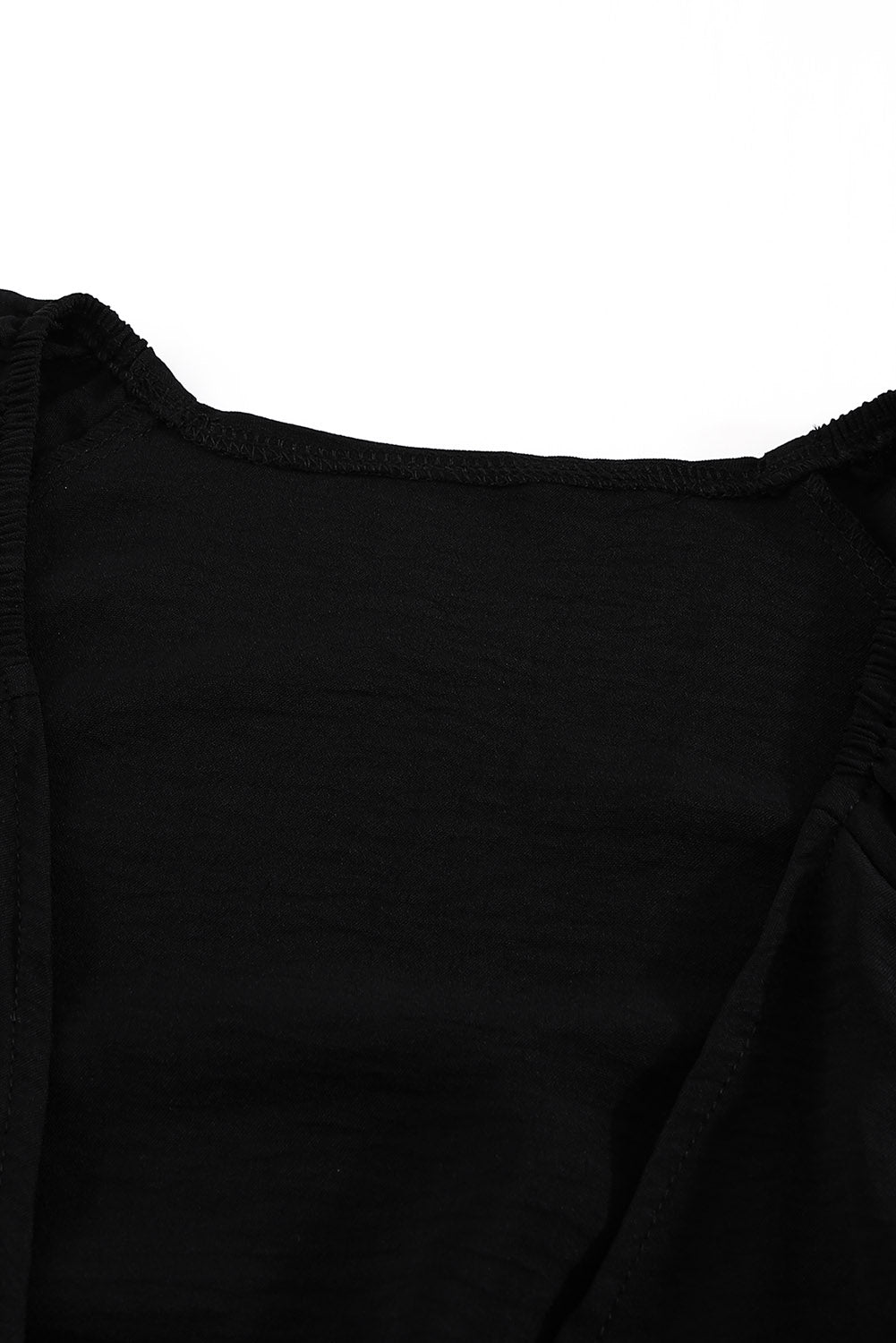 Tied Flounce Sleeve Plunge Romper with Pockets.