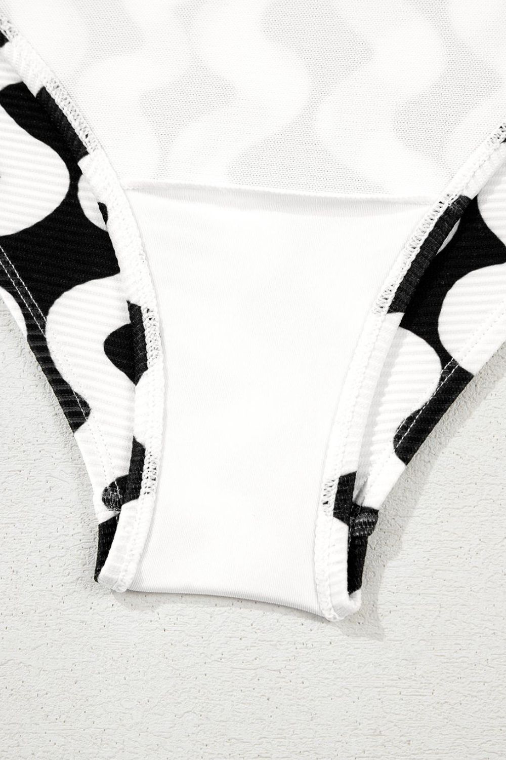 Tied Front Contrast Striped One-Piece Swimsuit.