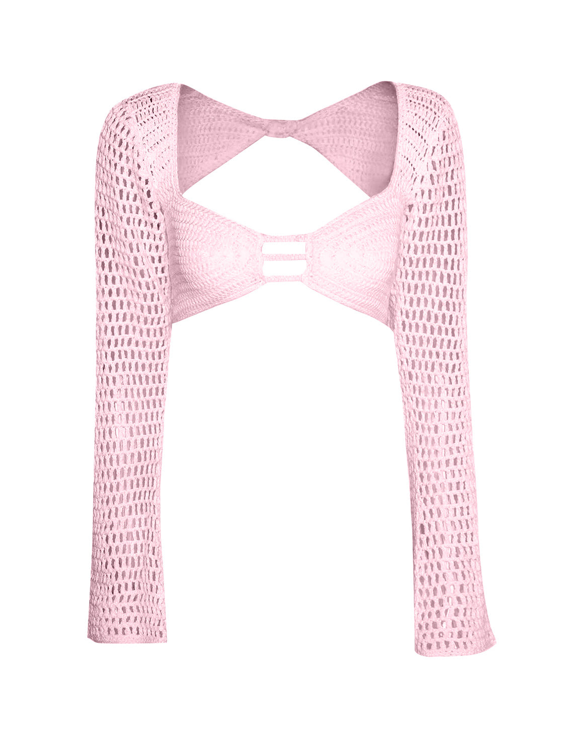 Tied Long Sleeve Top and Skirt Cover Up Set.