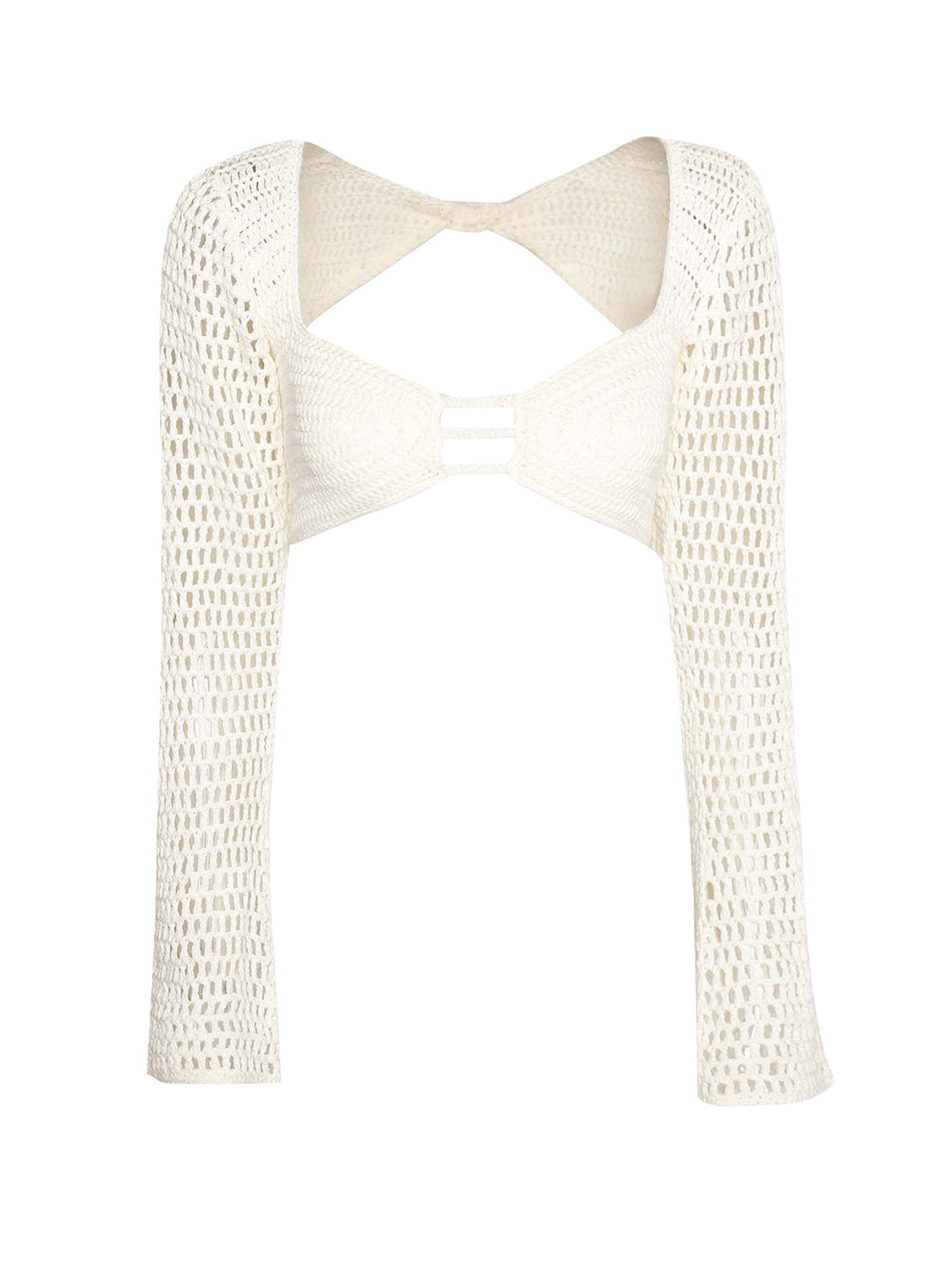 Tied Long Sleeve Top and Skirt Cover Up Set.