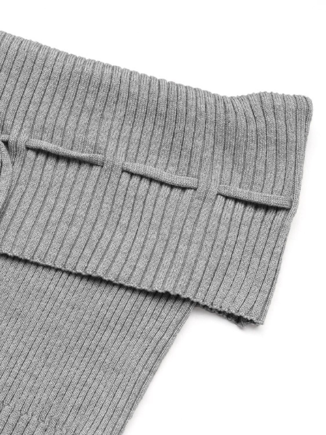 Perfee Tied Off-Shoulder Short Sleeve Knit Top.