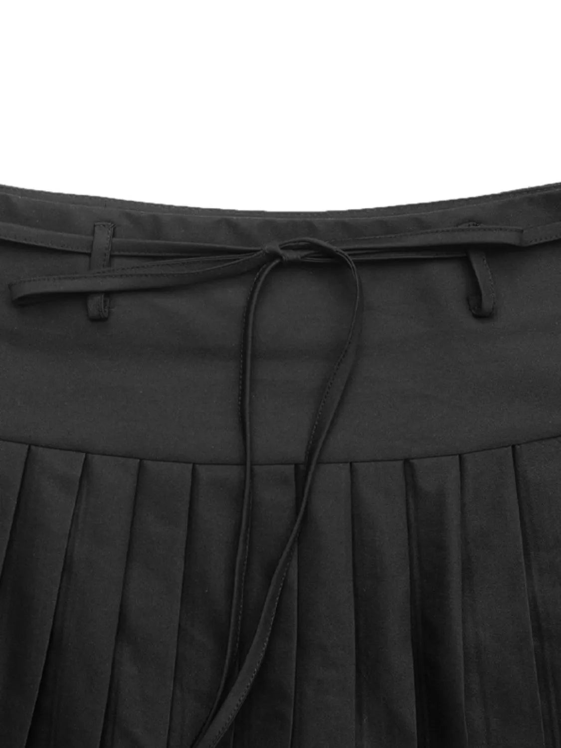 Tied Pleated Mini Skirt.