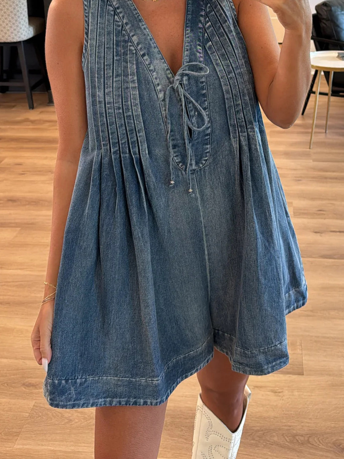 Tied Romper with Pockets.