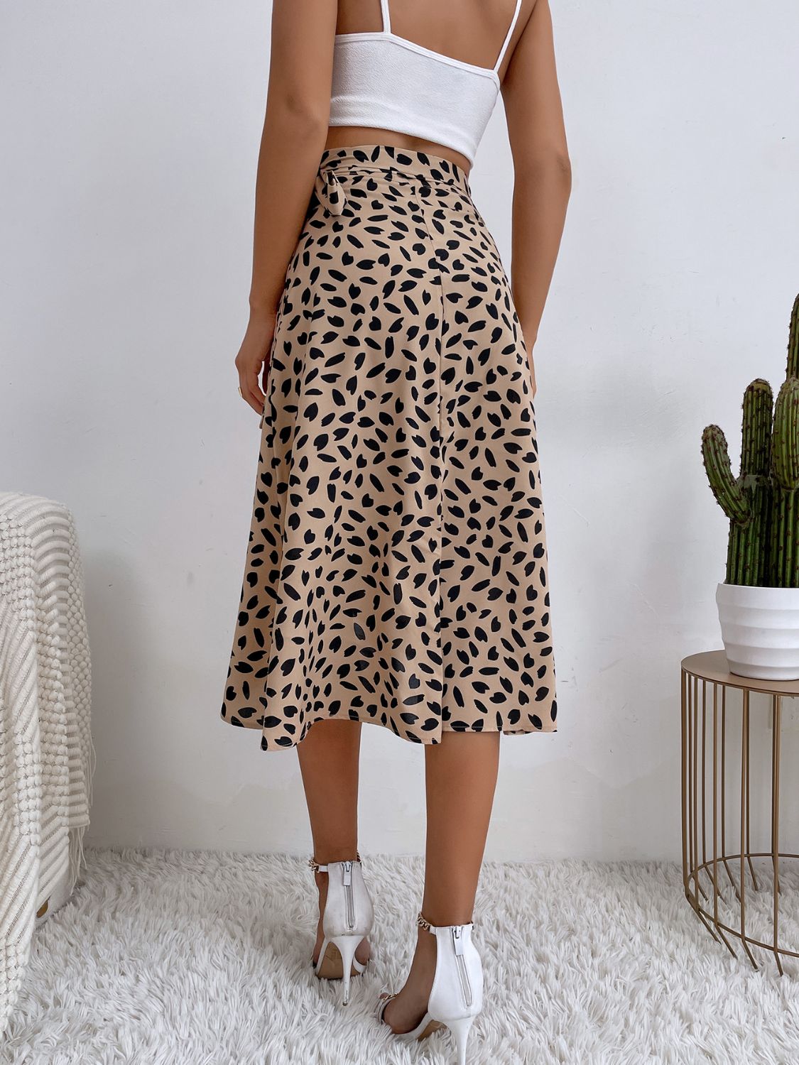 Tied Slit Printed Skirt.