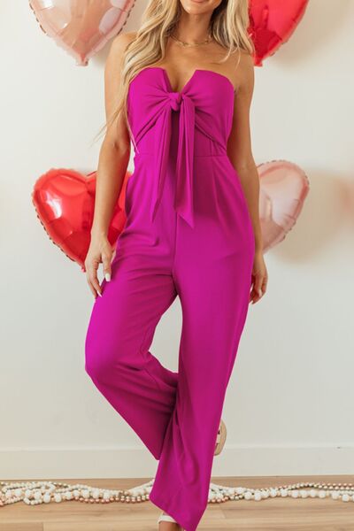 Tied Tube Wide Leg Jumpsuit.