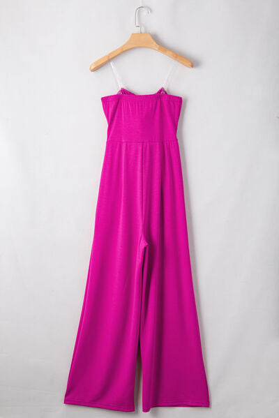 Tied Tube Wide Leg Jumpsuit.