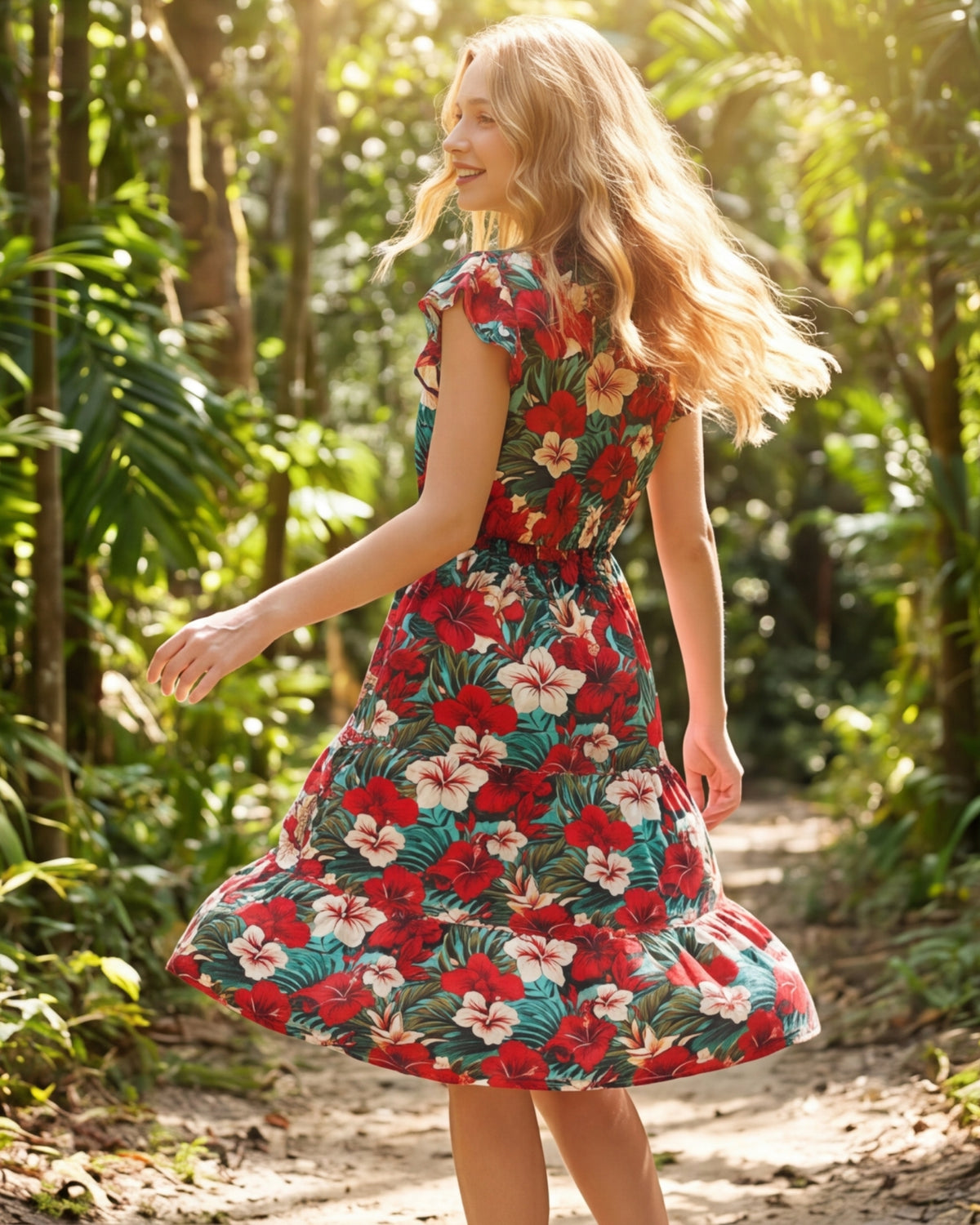 Tiered Midi Dress - Aloha Vibes