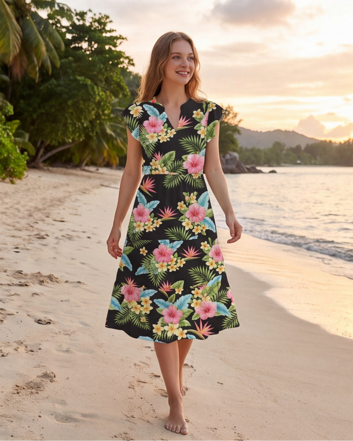 Tiered Midi Dress - Lost in Paradise