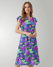 Tiered Midi Dress - Purple Paradise
