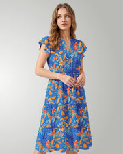 Tiered Midi Dress - Tropical Escape