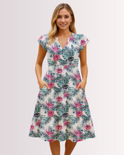 Tiered Midi Dress - Tropical V