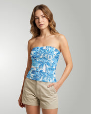 Tube Top - Blue Palms