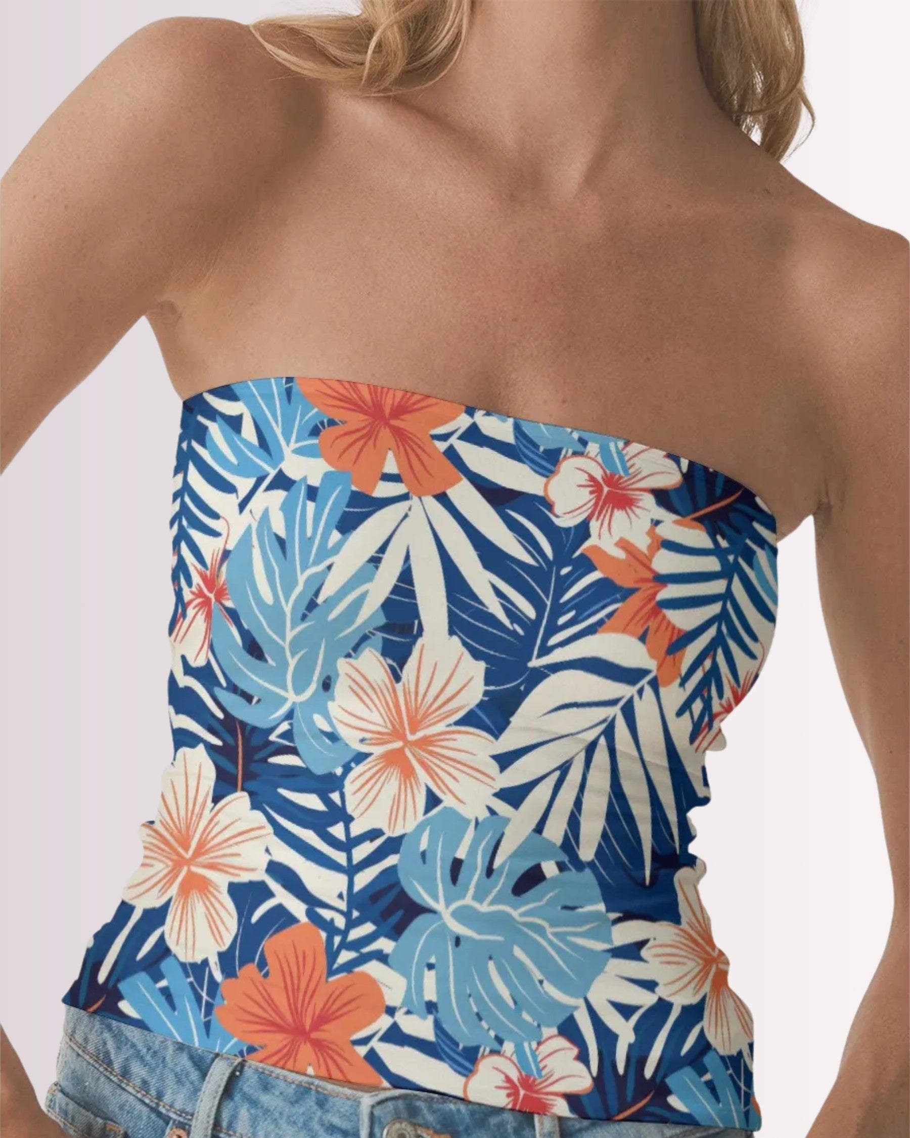 Tube Top - Blue Tropoical II
