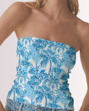Tube Top - Blue Palm Trees I