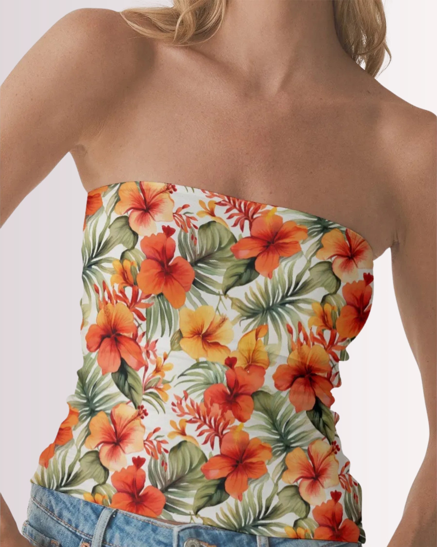 Tube Top - Orange Hawaiian III