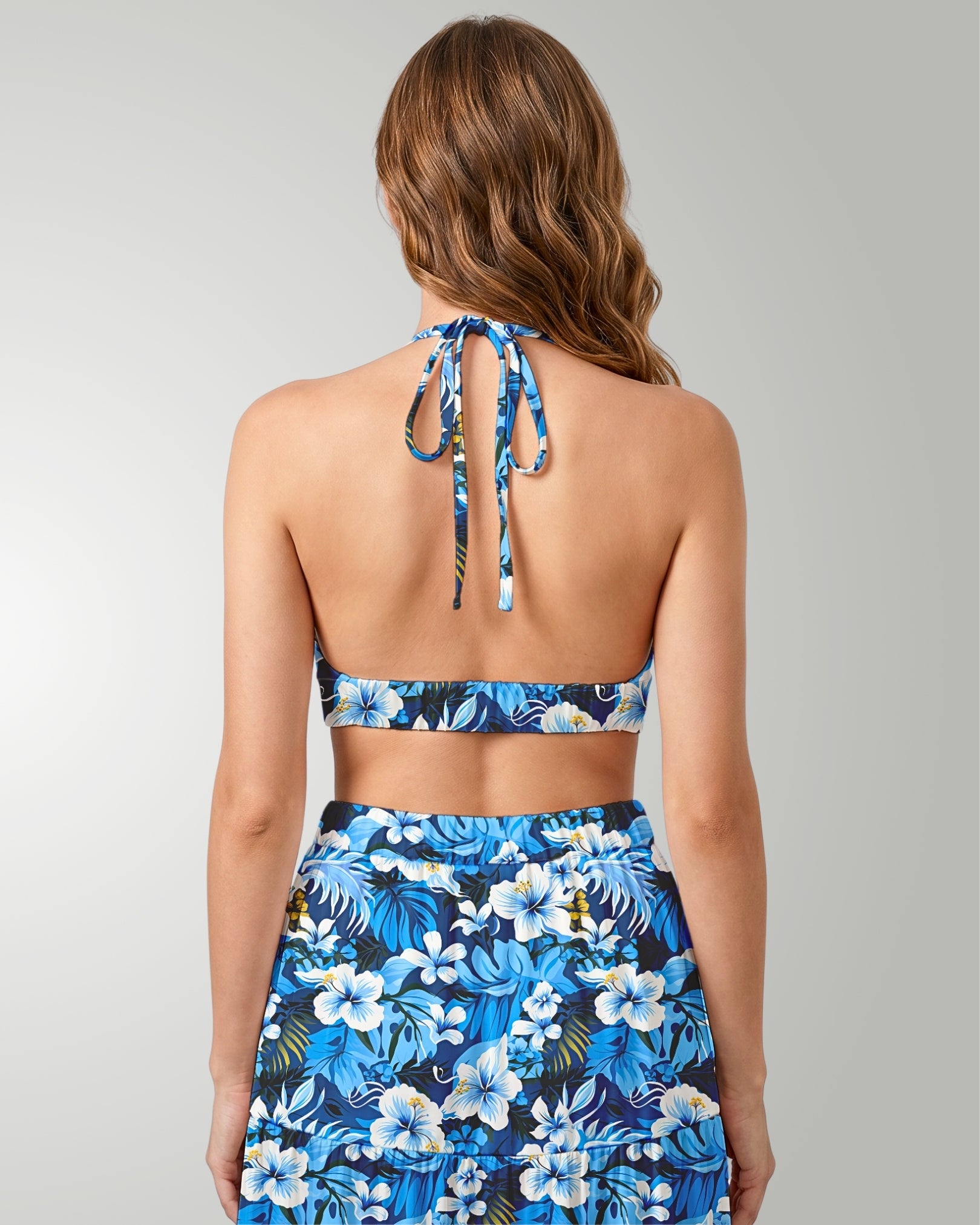 Two-Piece Skirt Set - Blue Hawaiian