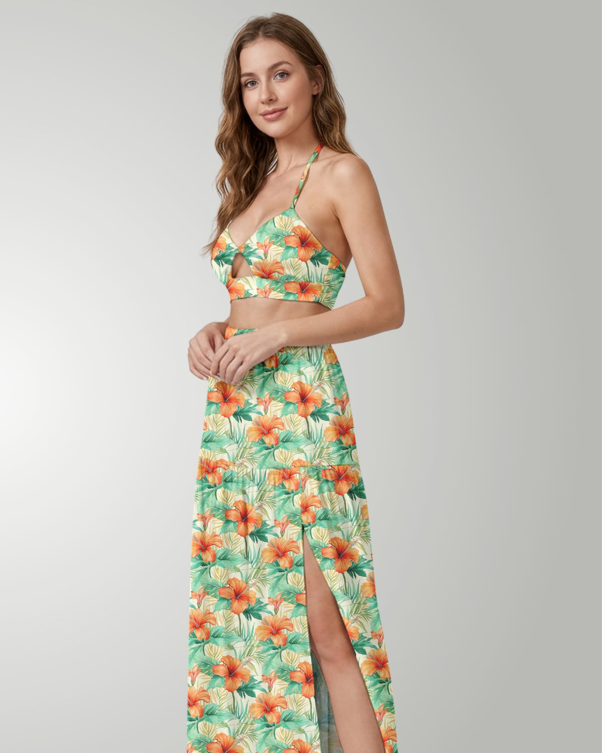 Two-Piece Skirt Set - Sunrise Lagoon