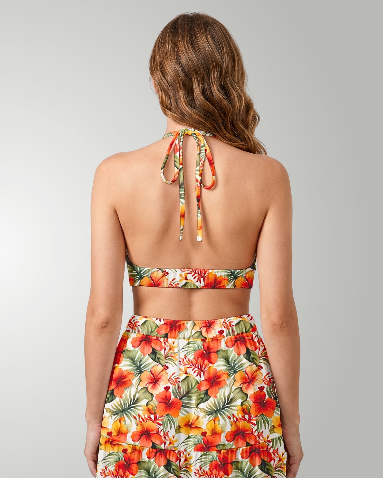 Two-Piece Skirt Set - Sunset Bloom