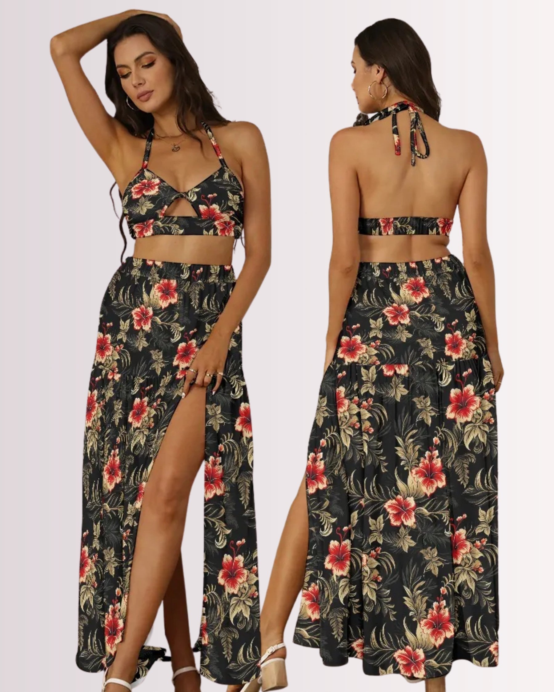 Two-Piece Skirt Set - Vintage Hawaiian I