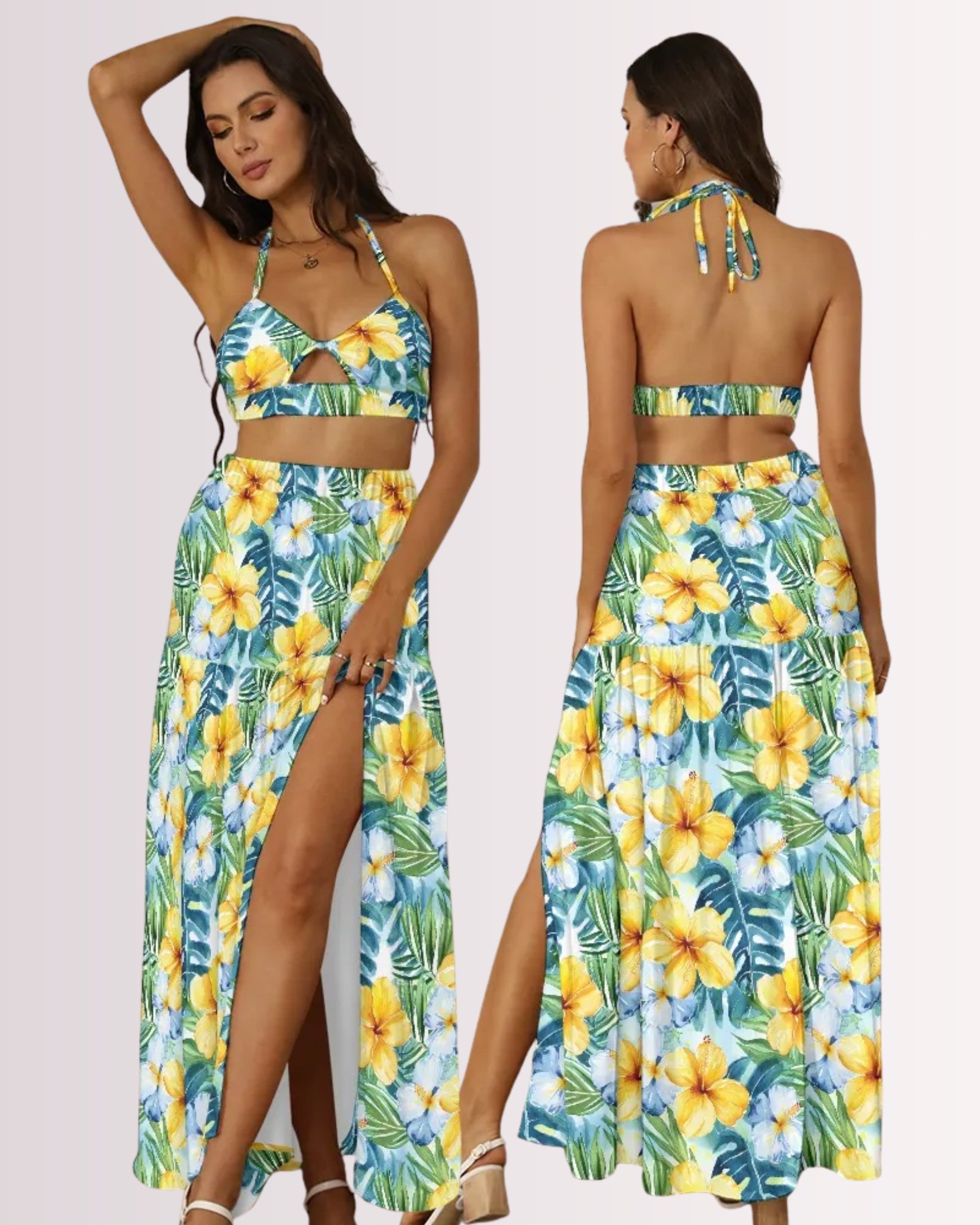 Two-Piece Skirt Set - Hawaiian III