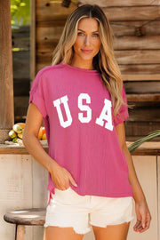 USA Round Neck Short Sleeve T-Shirt