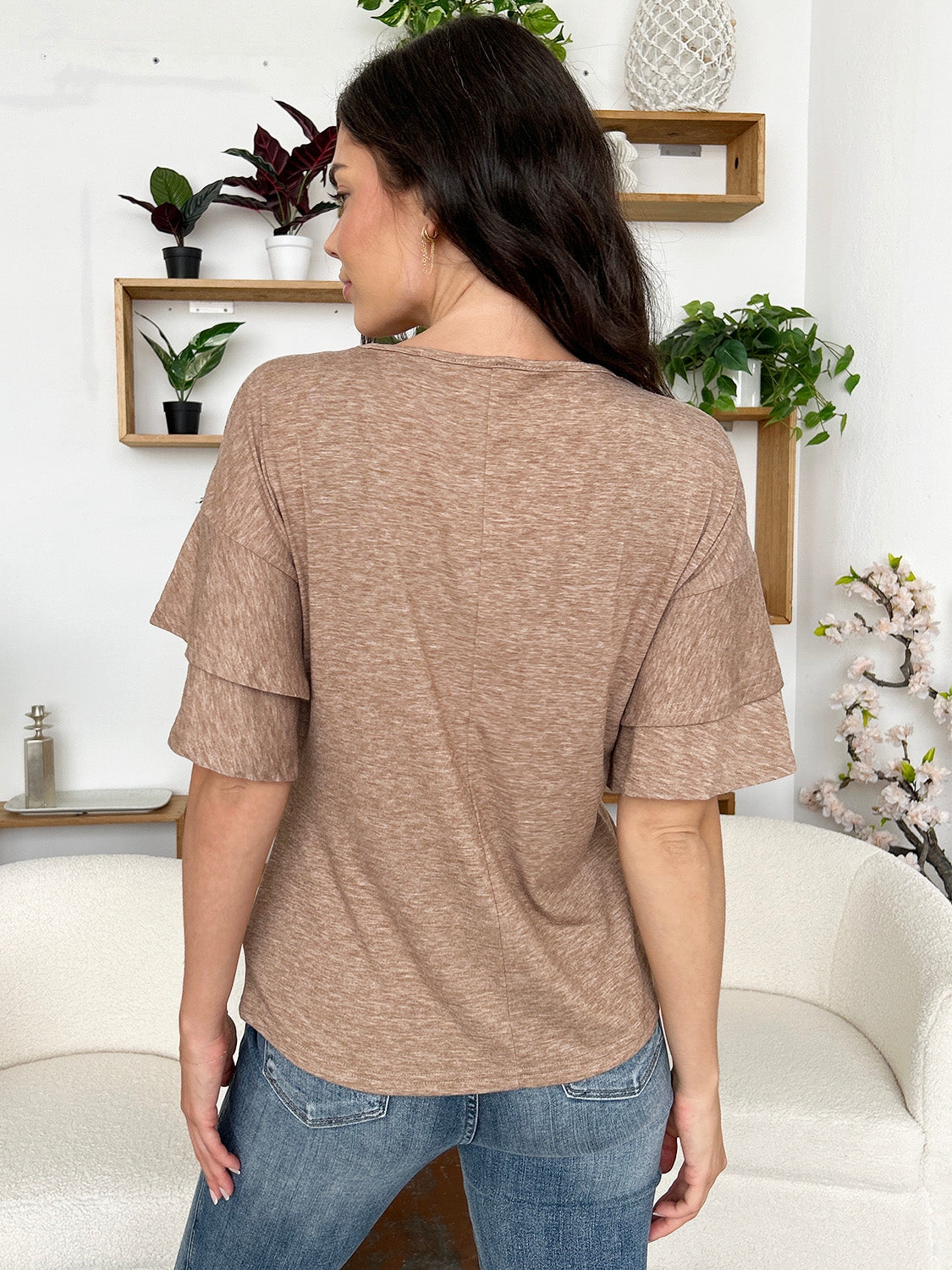 V-Neck Half Sleeve Blouse.
