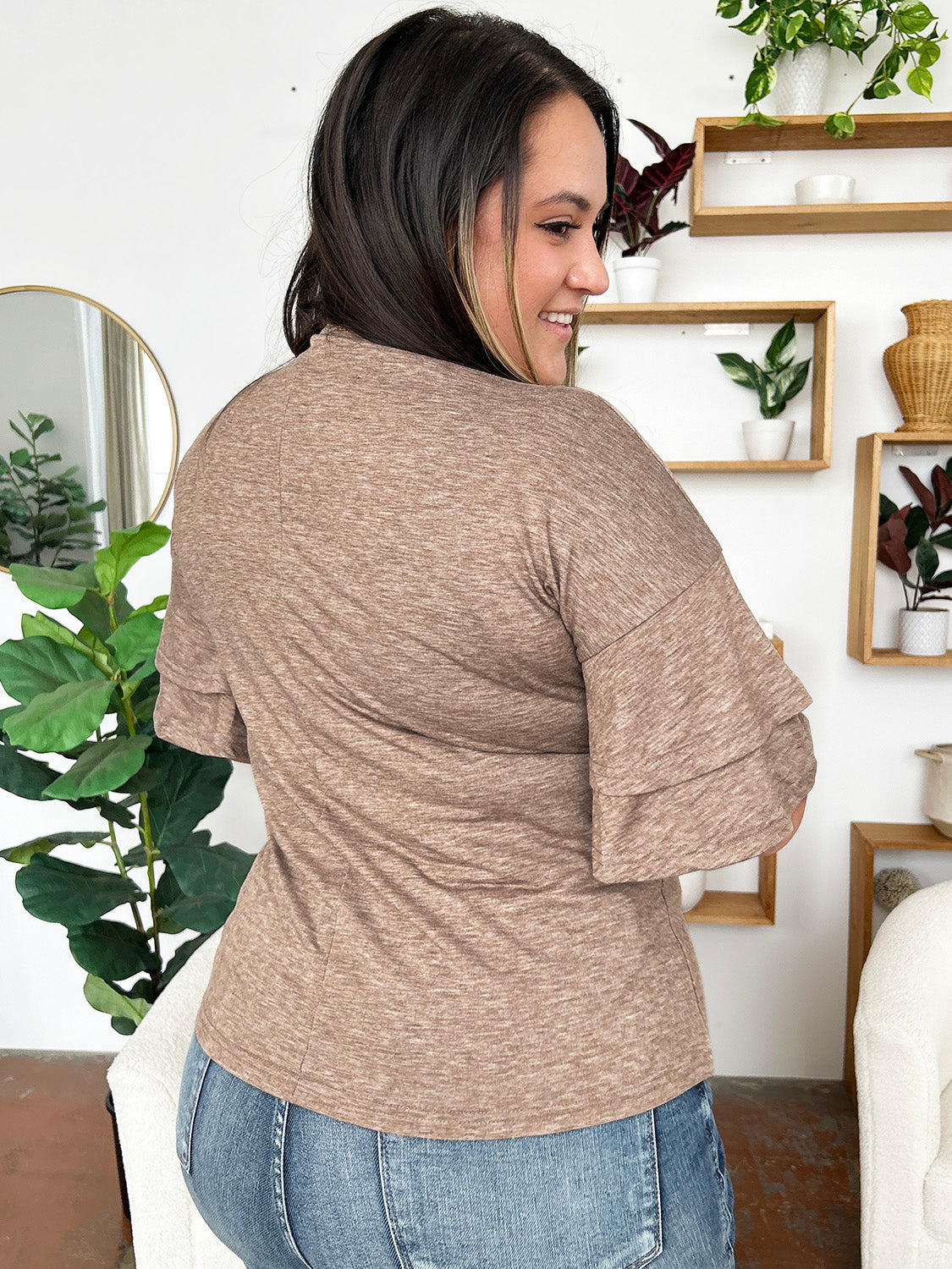 V-Neck Half Sleeve Blouse.
