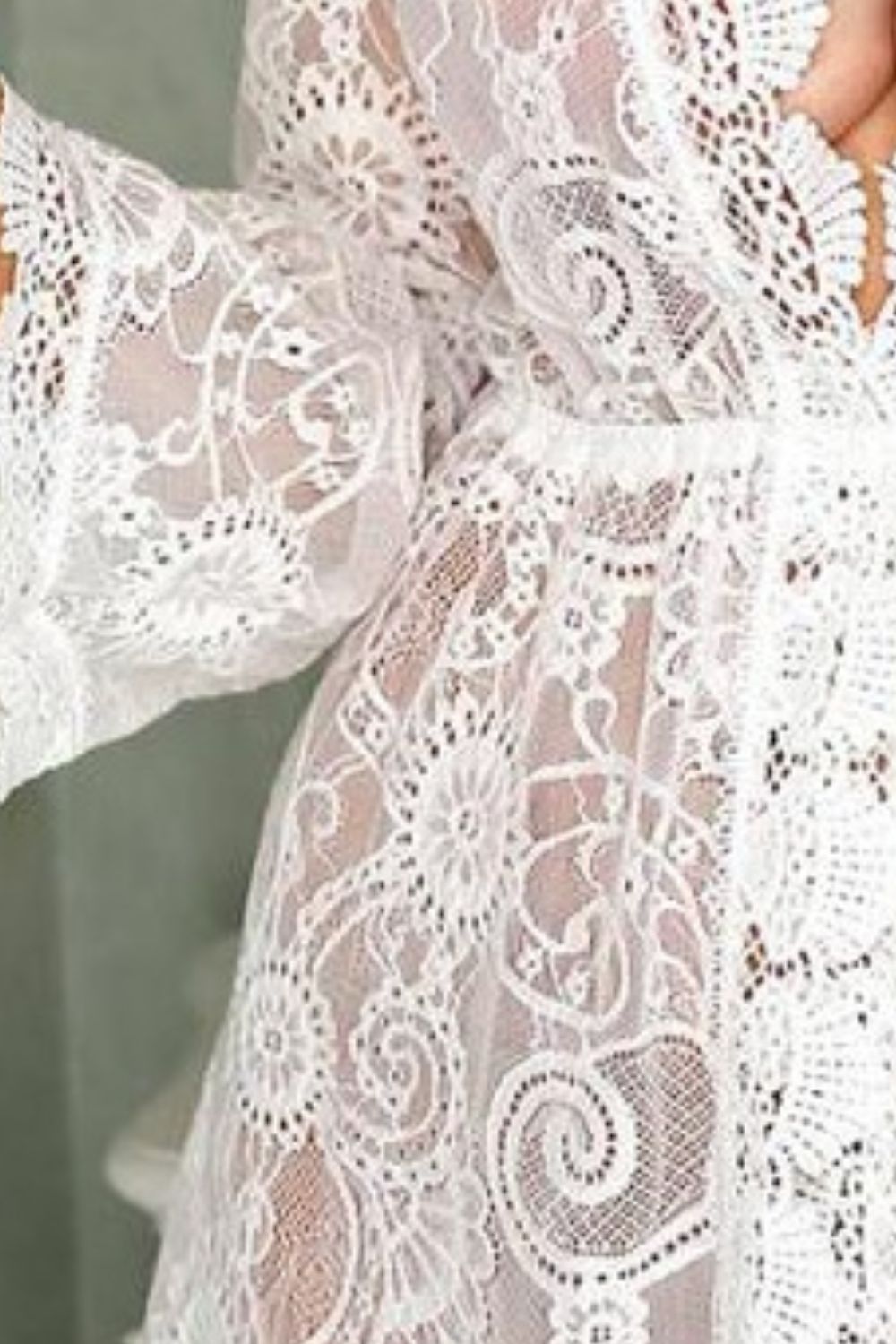 V-Neck Lace Cover-Up Dress.