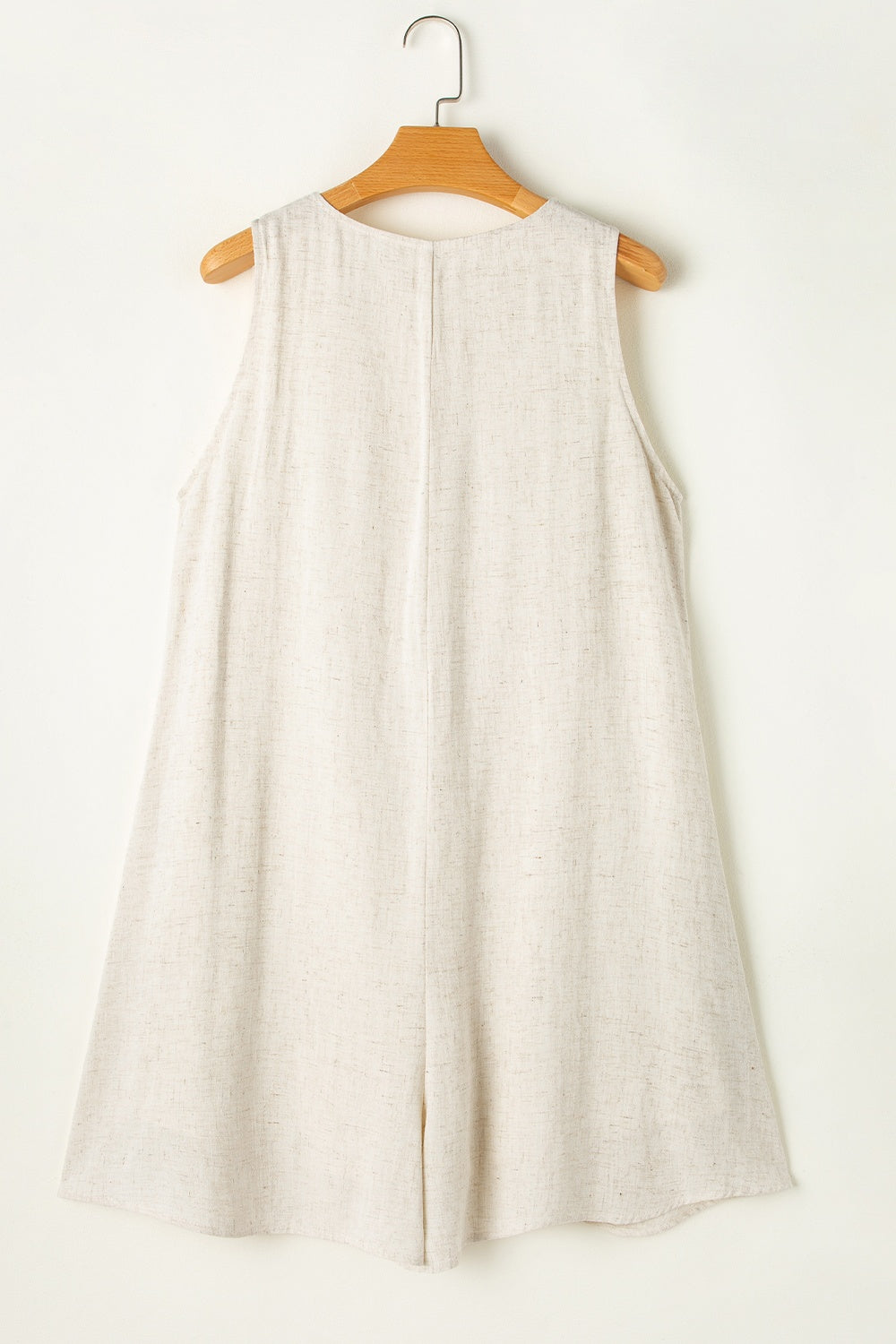 V-Neck Sleeveless Romper with Pockets.