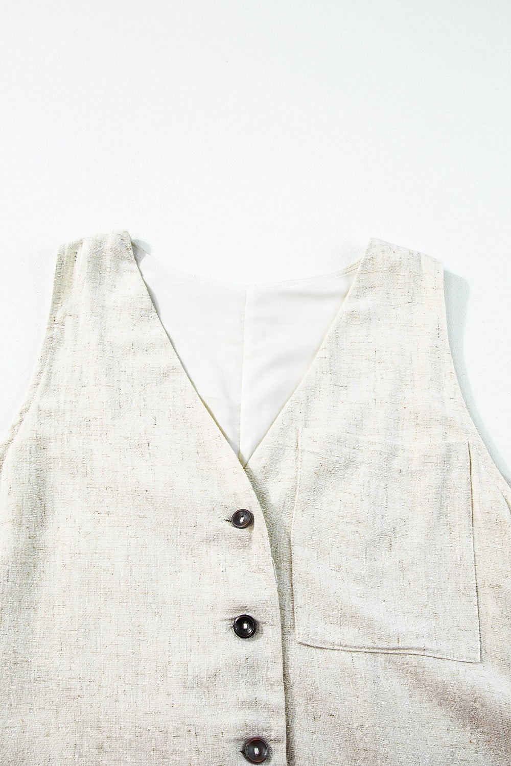 V-Neck Sleeveless Romper with Pockets.