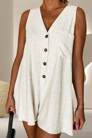 Sleeveless Knit Crop Jumpsuit with Pockets and Exposed Seam.