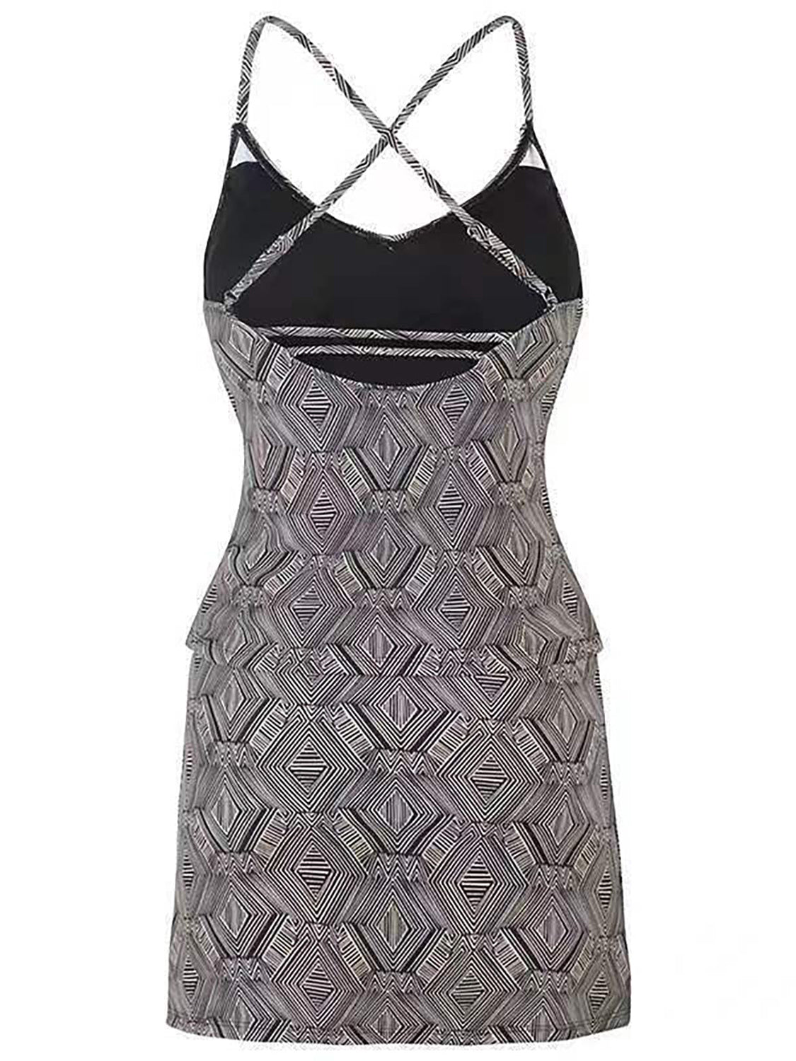 V-Neck Spaghetti Strap Top and Skirt Swim Set.