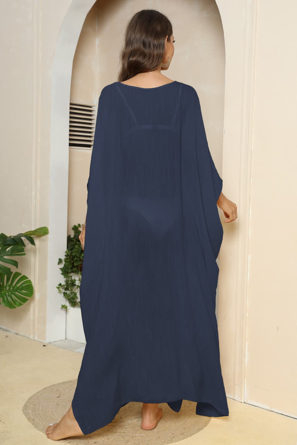 V-Neck Three-Quarter Sleeve Cover-Up.