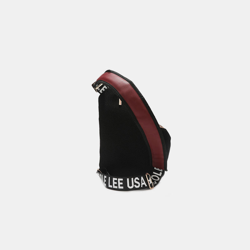 Vegan Leather Leopard & Lip Pattern Crossbody Bag