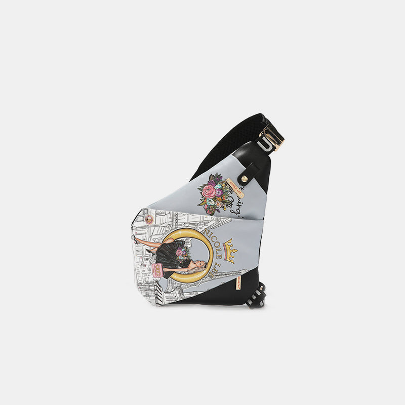 Vegan Leather Leopard & Lip Pattern Crossbody Bag