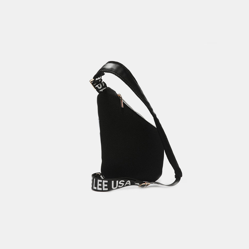 Vegan Leather Leopard & Lip Pattern Crossbody Bag