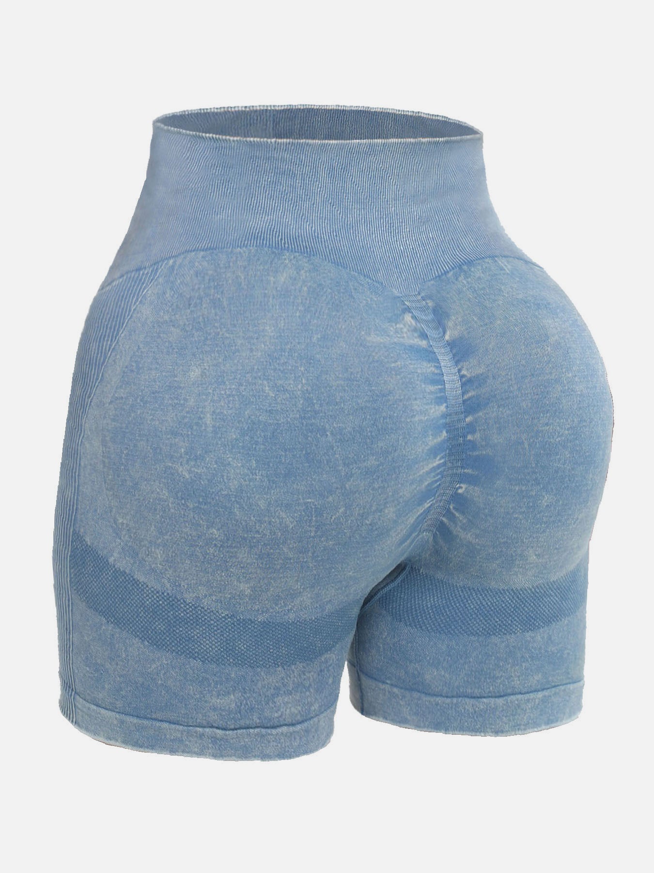 Solid drawstring smocked waist pocketed shorts.