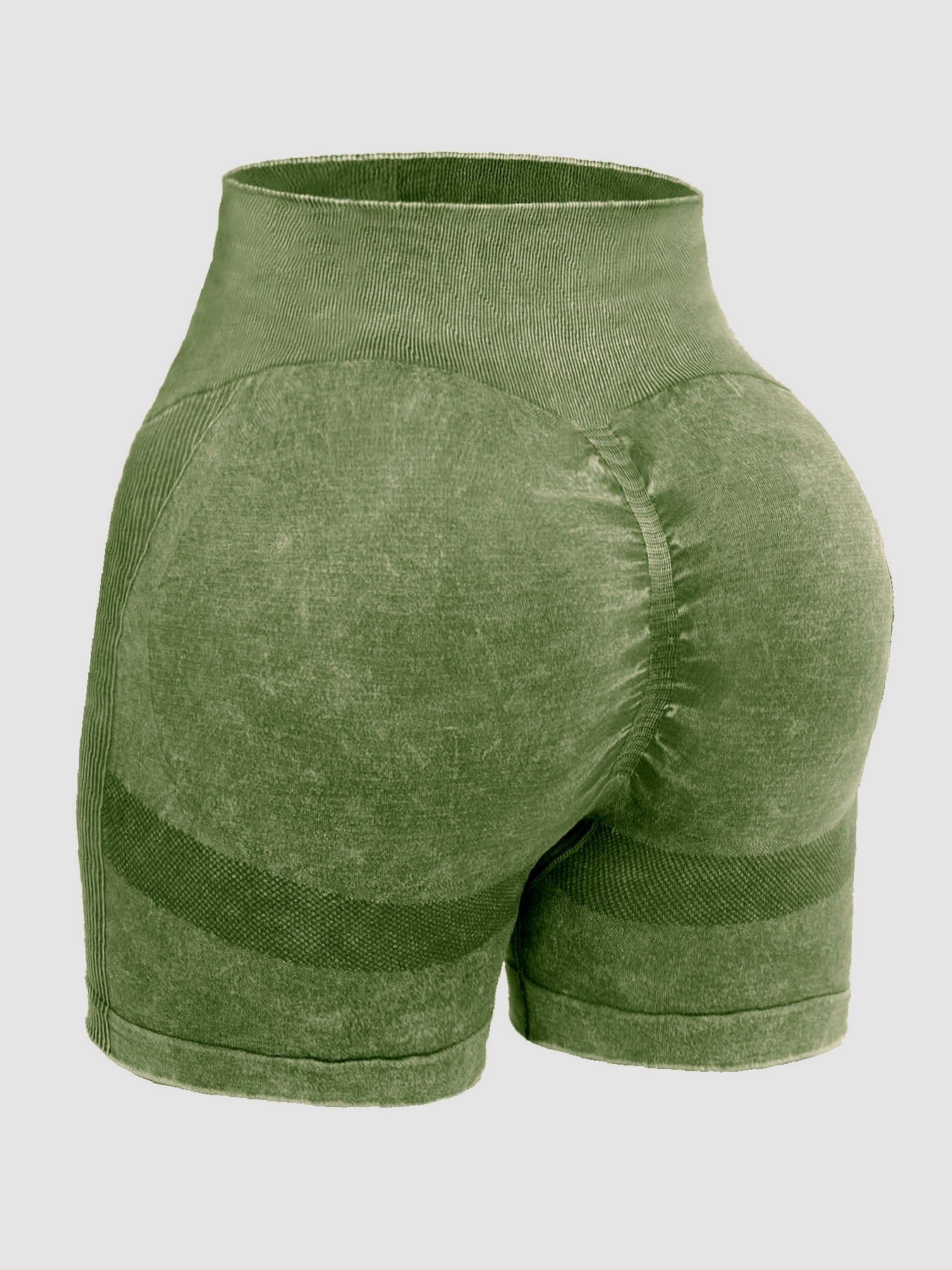 Solid drawstring smocked waist pocketed shorts.