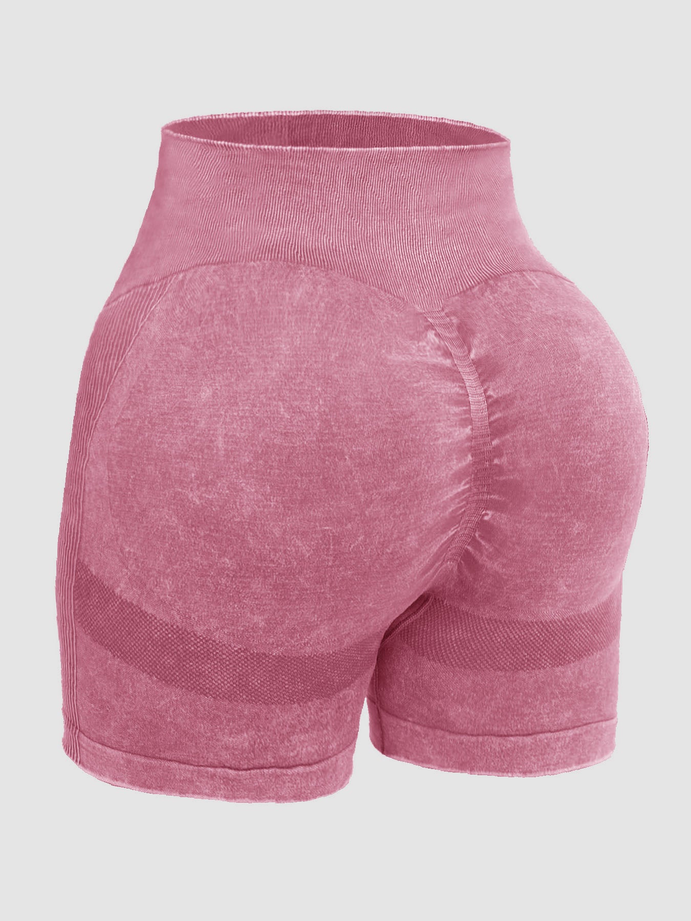 Solid drawstring smocked waist pocketed shorts.