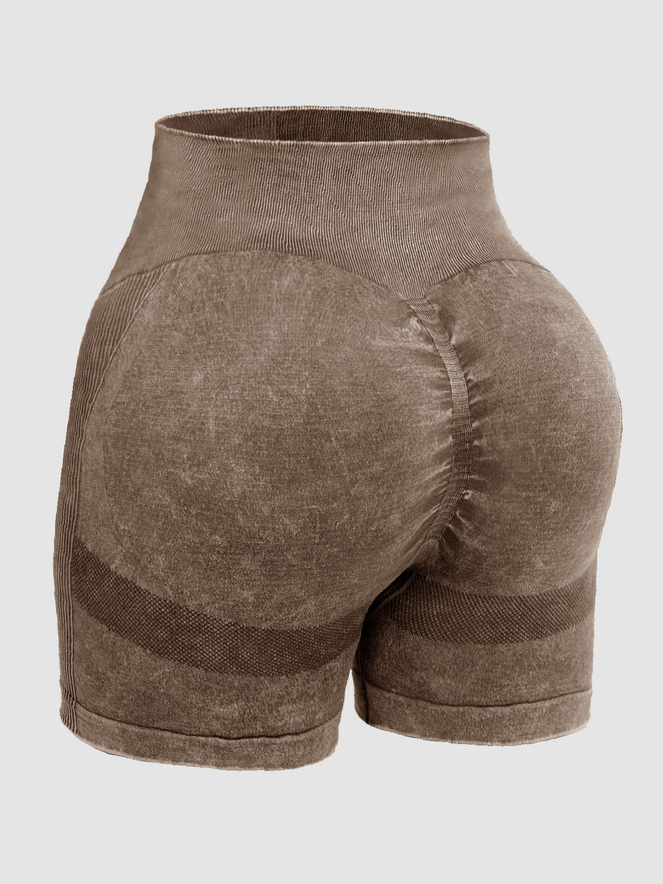 Solid drawstring smocked waist pocketed shorts.