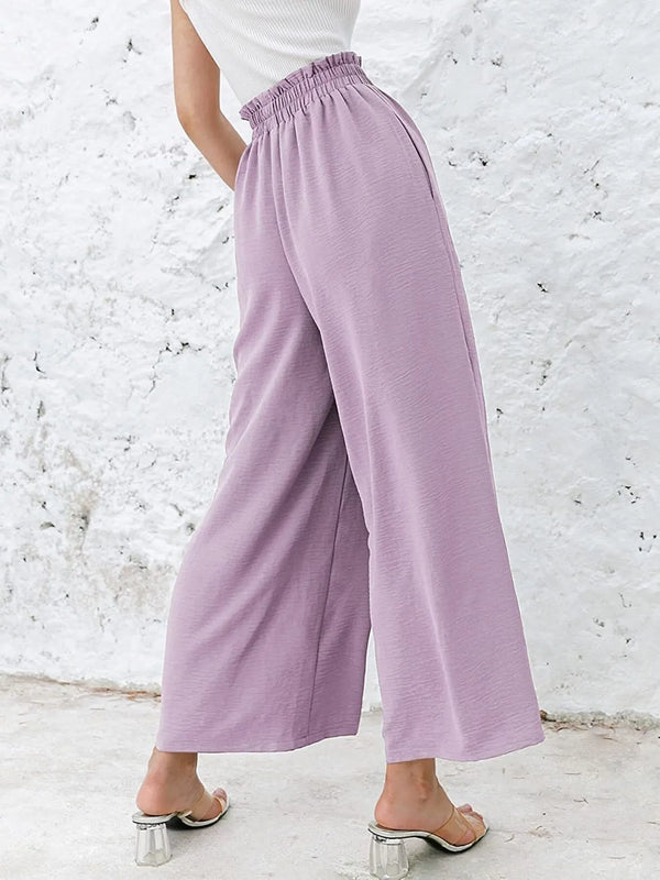 Wide leg pants with pockets plus size.