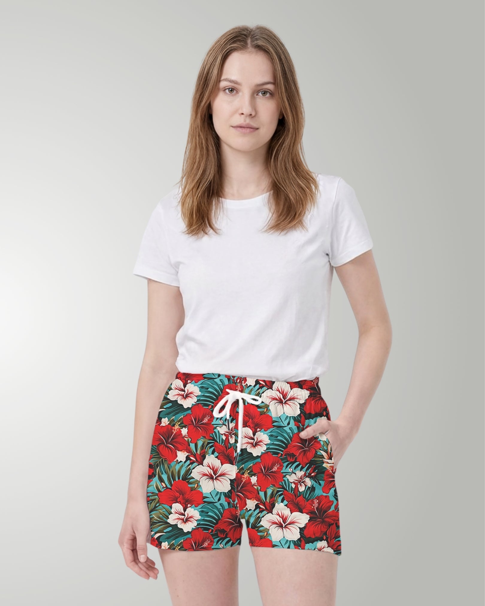 Womens Beach Shorts - Aloha Vibes