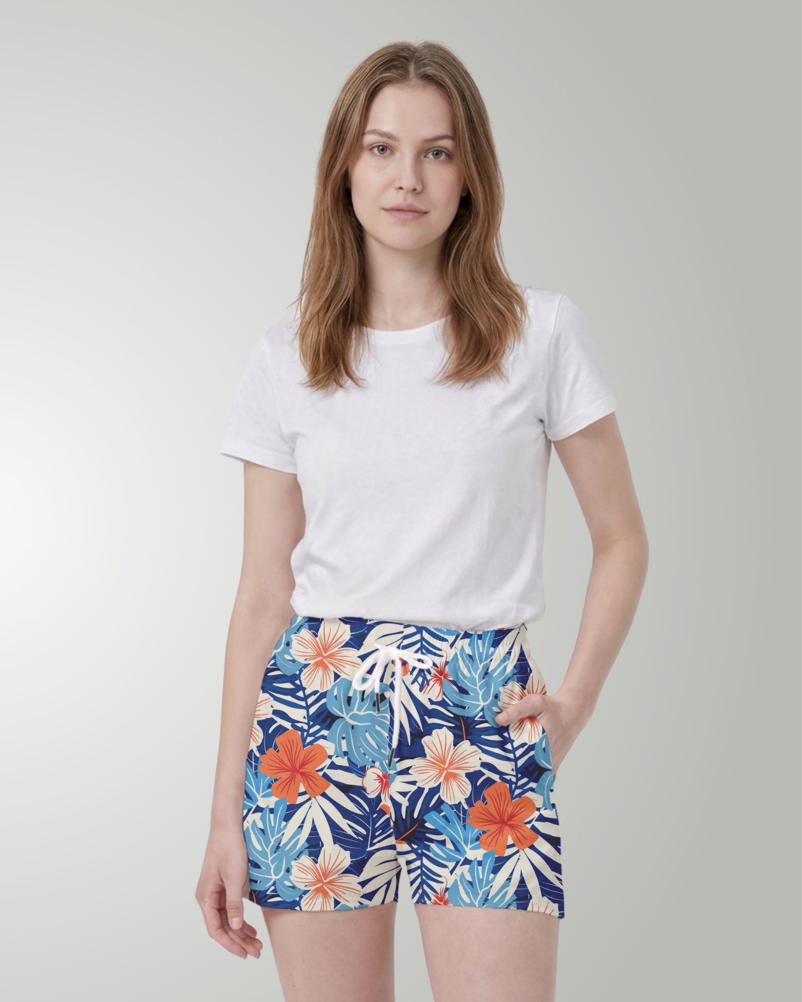 Womens Beach Shorts - Island Oasis