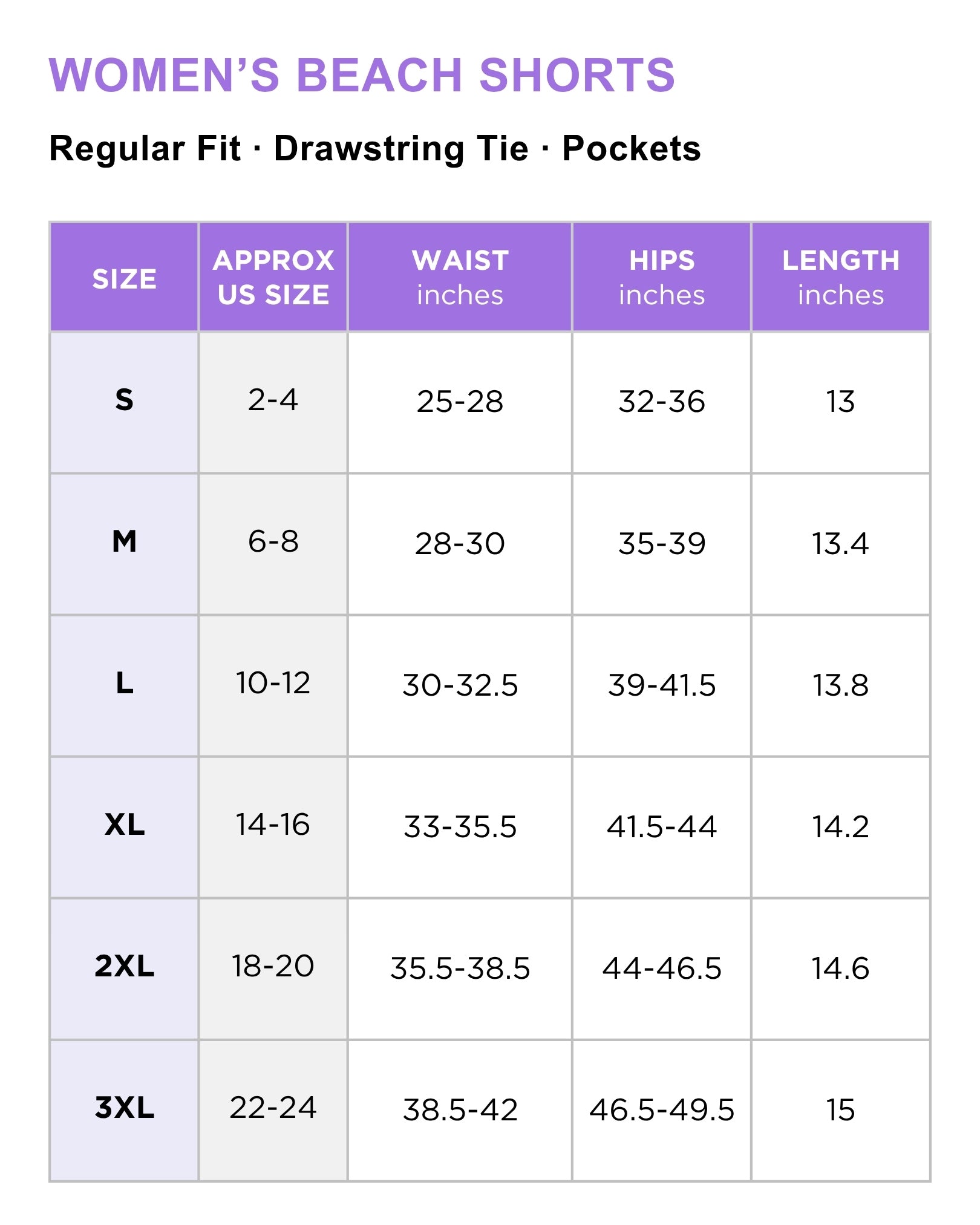 Womens Beach Shorts - Purple Paradise